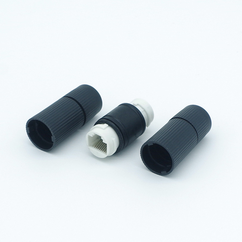 RJ45防水网线延长器 8P8C防水网络直通 网线延长直通头 防水直通