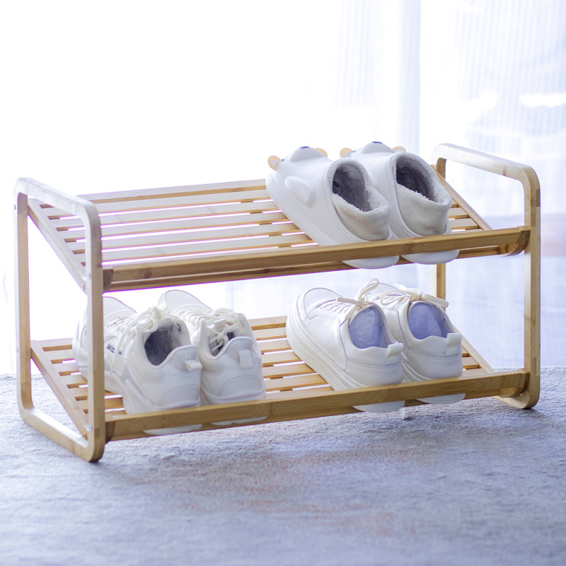 Zapatero dormitorio hogar Puerta de bambú dormitorio simple pequeño estrecho almacenamiento a prueba de polvo gabinete de zapatos de múltiples capas