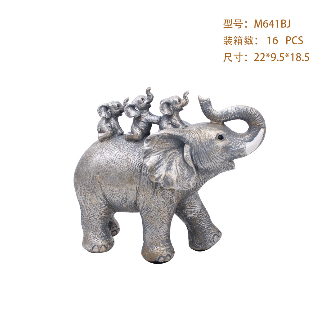 Nueva artesanía de resina de elefante de madre e hijo transfronteriza, escritorio de sala de estar, decoración del hogar de oficina, regalos creativos