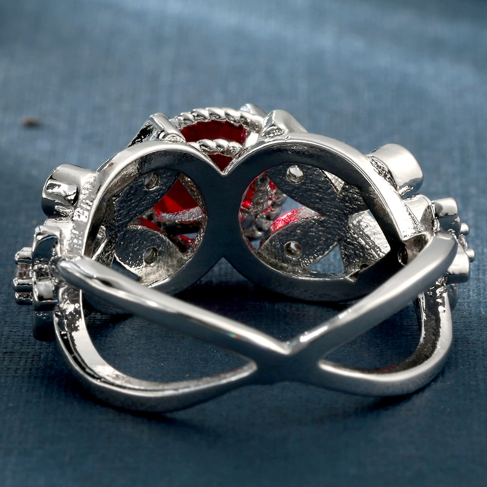 (Cross-border trading), copper stone inlay with zircon, ring for men and women, European style