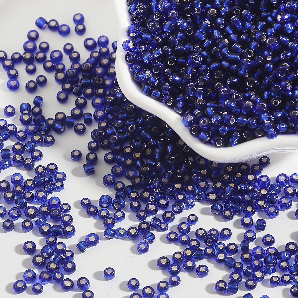 500/1000pcs Czech Glass Seed Beads 3/4mm Silver Plated跨境