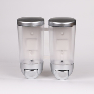 Cross-Border Soap Dispenser 400ml Silver Household Hotel Hotel Hand Washing Single Head Simple Wall-Mounted Soap Dispenser Manual Press