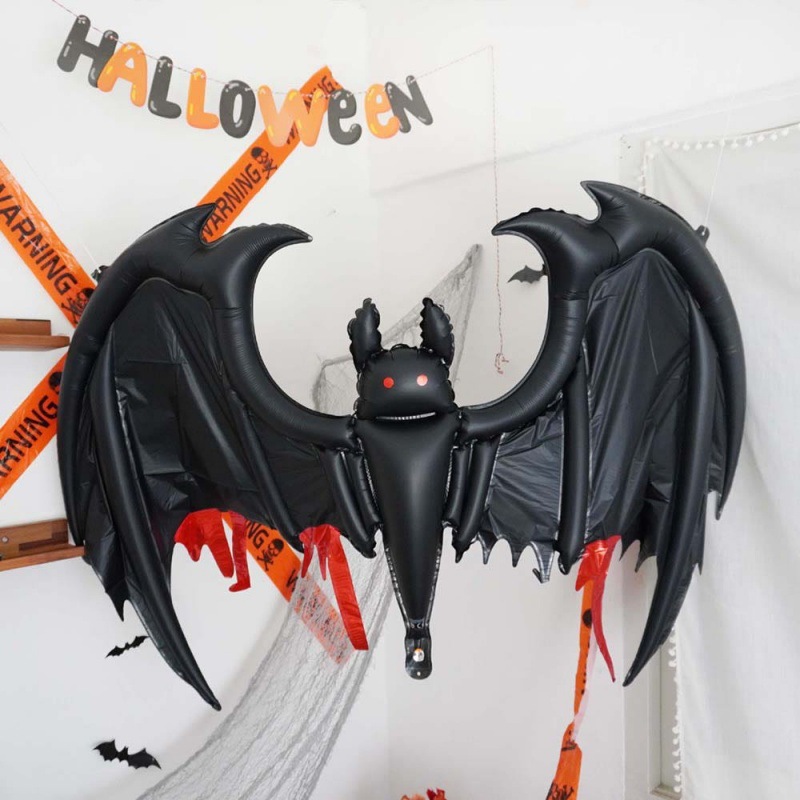 Atmósfera transfronteriza Halloween gigantesco de pie base de globo calabaza esqueleto demonio centro comercial bar café diseño