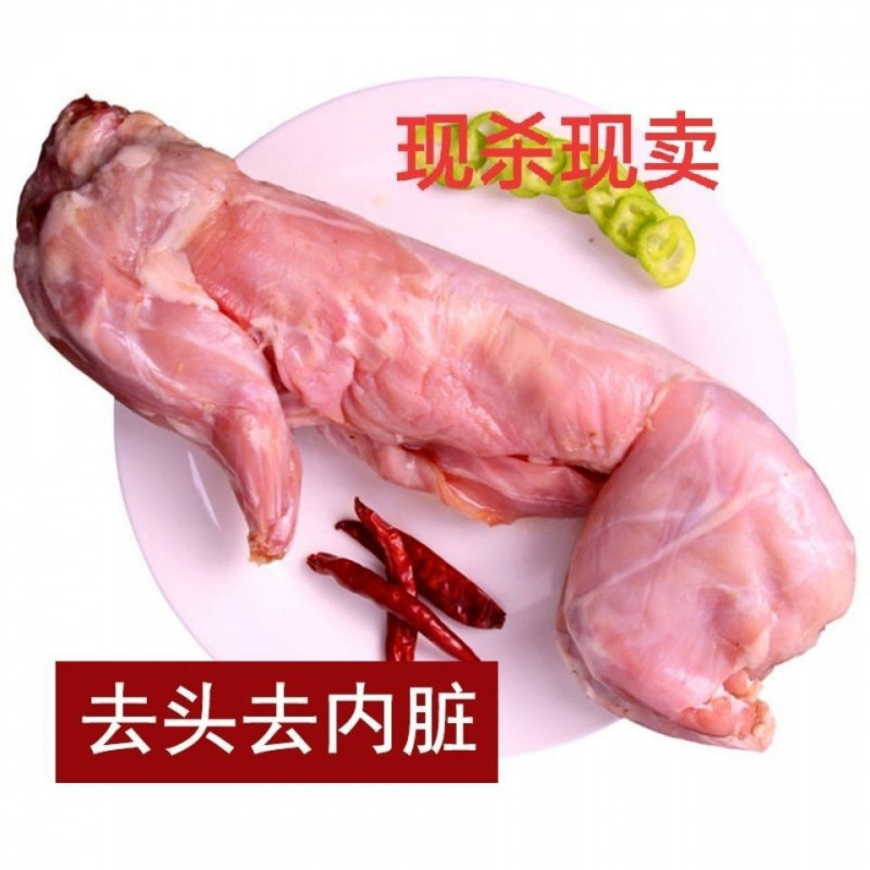 新鲜兔肉整只包邮现杀兔子肉冷冻白条去头去皮的1-5斤左右商用