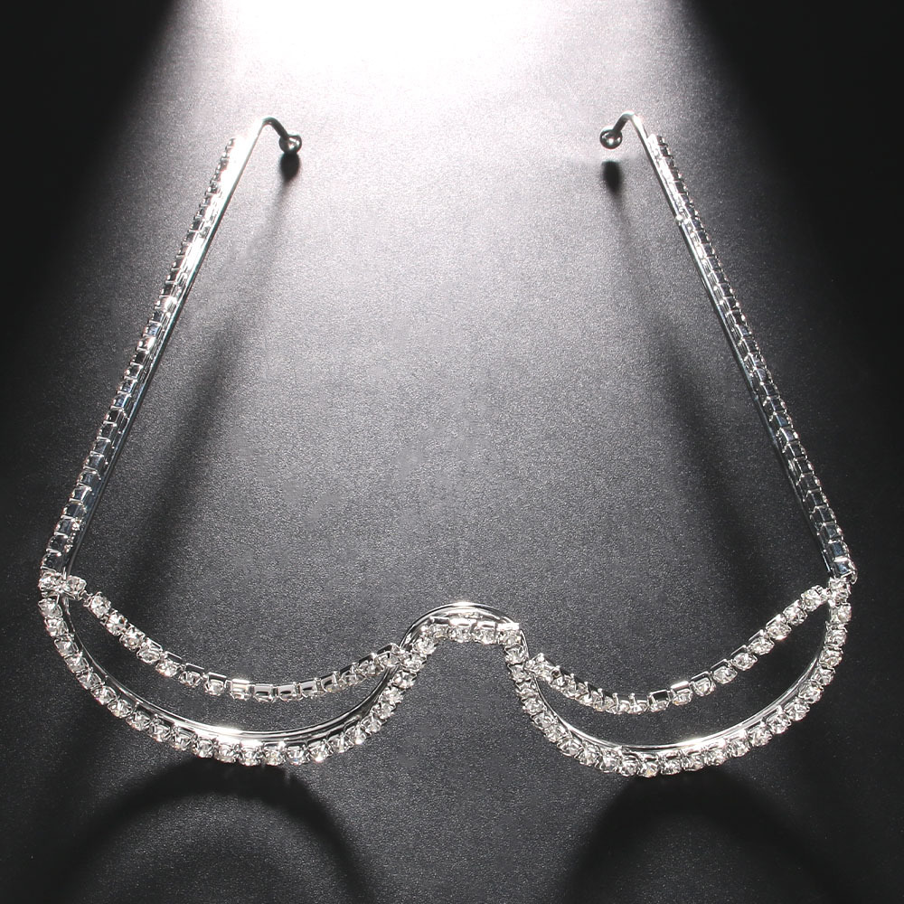 Transfronterizo nuevo rhinestone gafas Marco europeo y americano personalidad hip hop estilo doble capa cara brillante accesorios ojo marco