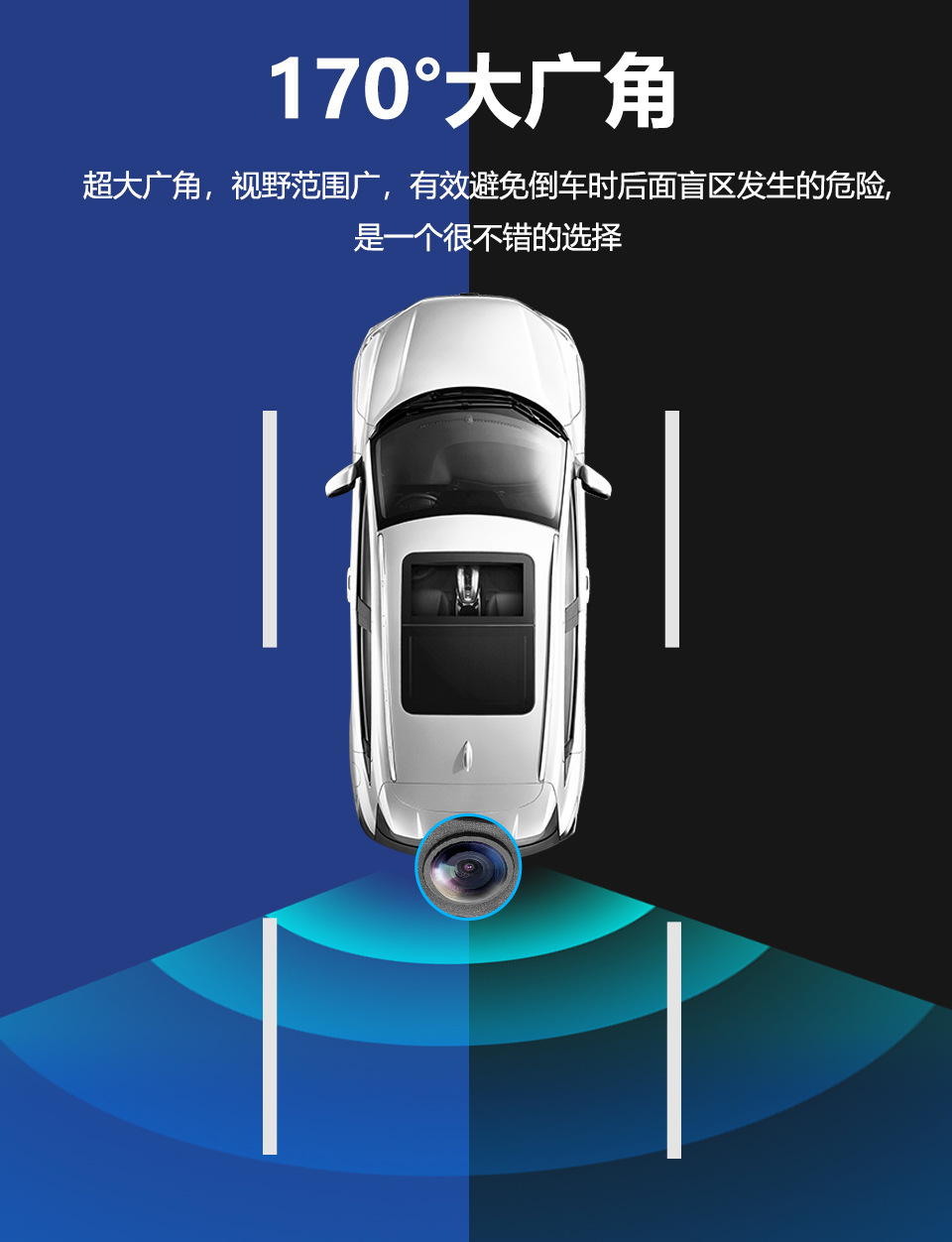 Car Reversing Radar Three-In-One Visual Reversing Radar Camera Reversing Image All-In-One Machine with Beeping Sound