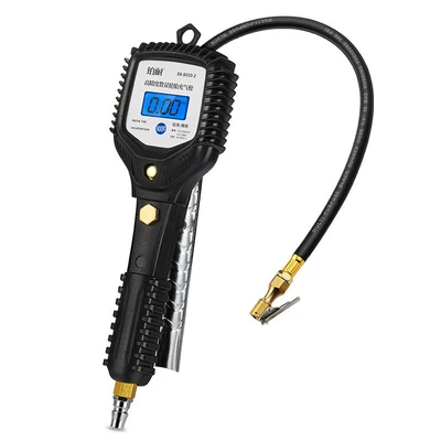 Air pressure gauge, tire pressure gauge, high-precision with pressure inflation head, car tire pressure monitor, air gun inflator nozzle (Air pressure gauge/tire pressure gauge) - xa-2-tire-pressure-gauge-comes-with-two-batteries-when-ordered