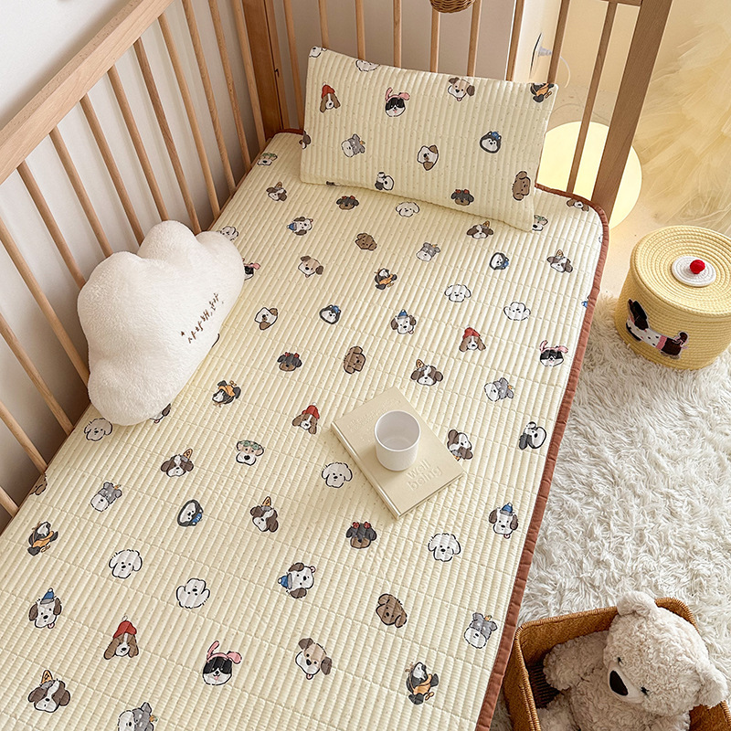 Summer Baby Cotton Bed Sheet Thickened Quilted Sleeping Mat Bed Cover Class A Cotton Kindergarten Baby Thin Mat