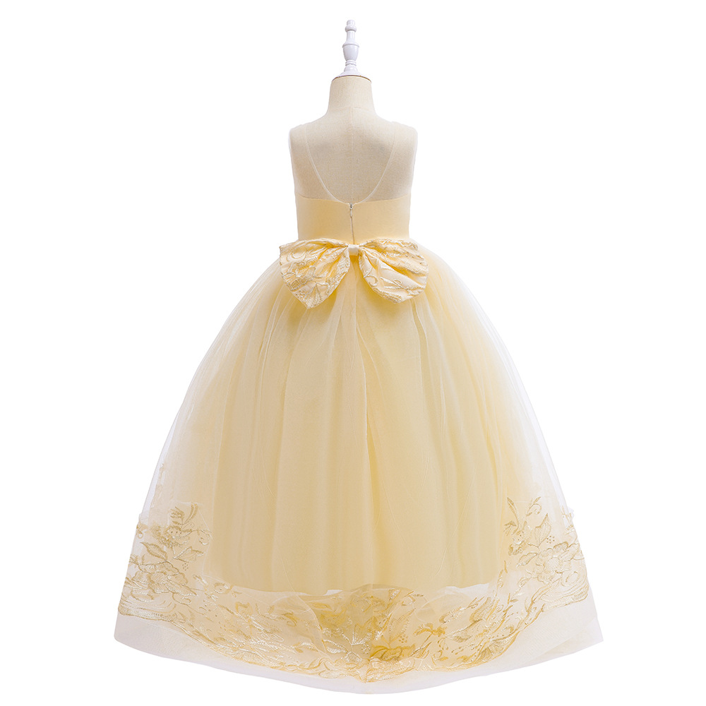 Vestido para niños Comercio exterior transfronterizo ropa para niños Niña de flores vestido de anfitrión vestido de princesa trailing de piano vestido de noche de niña
