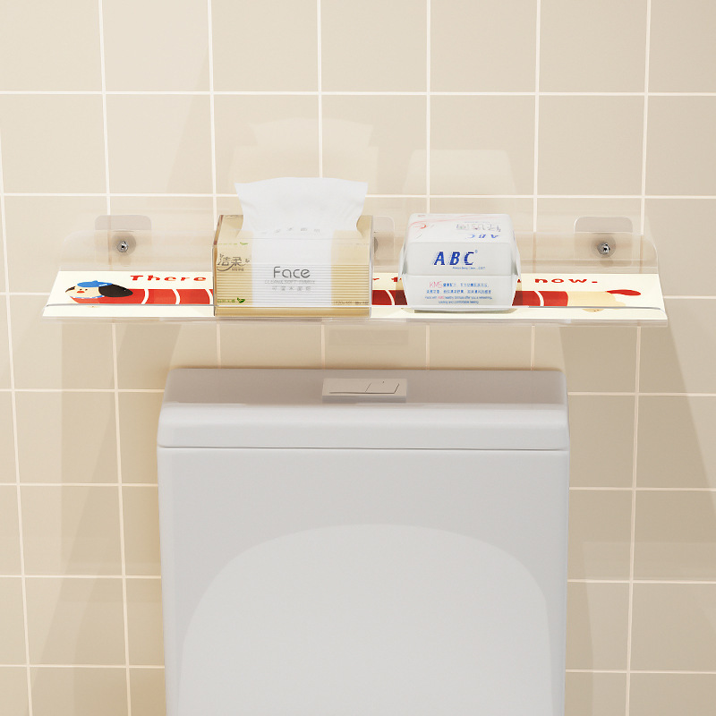トイレ便器上方物置棚浴室穴なし壁掛け式洗面台アクリル多機能収納棚|undefined