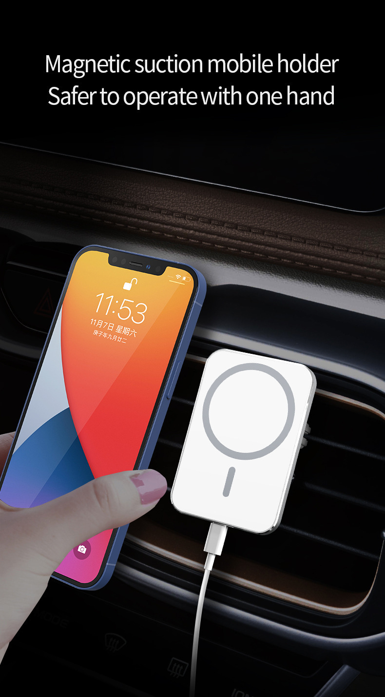 N52 Strong Magnetic 15W Car-Mounted Wireless Phone Charger Magsafe Magnetic Air Vent Phone Holder X16