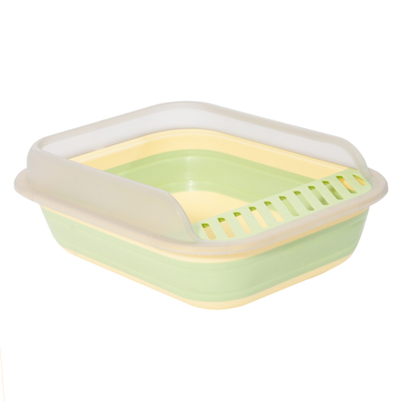 Nuevo tipo de lavabo de arena para gatos semi-cerrado plegable lavabo de arena para gatos super grande anti-salpicaduras de inodoro para gatos productos de limpieza