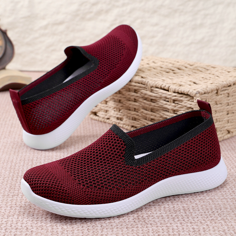 Zapatos de verano para mujer nuevo estilo de todo fósforo suela suave zapatos individuales comercio exterior zapatos de mujer zapatos de red al por mayor zapatos de madre transpirables