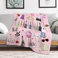 歌手のアルバムのピンクの紫色の毛布は柔らかくて快適です。