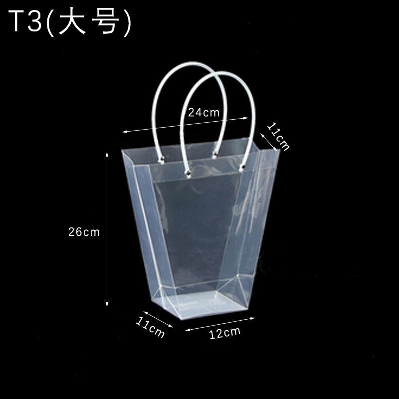 Yiwu fábrica en stock al por mayor material de embalaje de flores suculentas en maceta Bolso de Plástico de regalo bolsa de ramo de flores