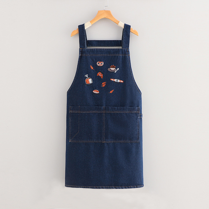 Vintage Denim Kottonschoerz Fir D'kichen Baken Fir Dammen An Hären_voghion.com