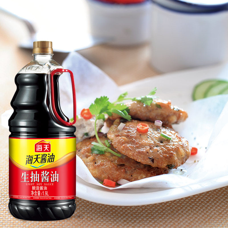 海天生抽酱油1.9L家用凉拌提鲜烹饪点蘸酿造酱油厨房调味料家用|undefined