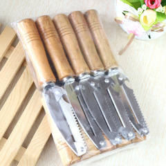 木製皮むきナイフの厚みのあるバージョン、多目的丸頭かんな、クリエイティブなキッチン用品、皮をむくための多機能ピーラー