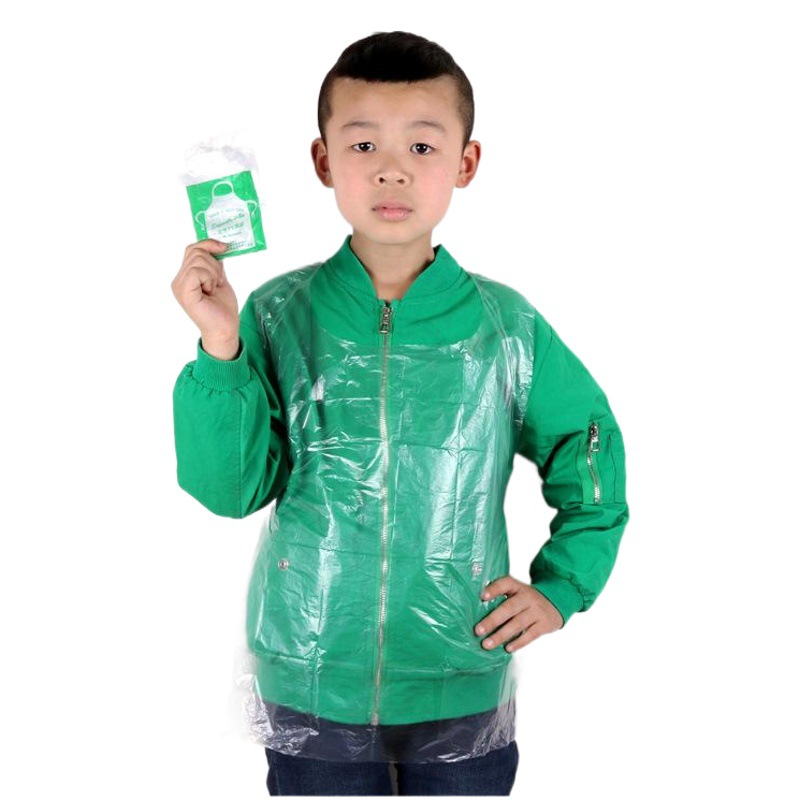 Disposable apron independent packaging plastic transparent hot pot Lobster Kitchen dining adult children dustproof oil-proof