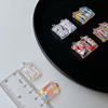 Resin, accessory with accessories, square pendant, necklace, chain, earrings, handmade