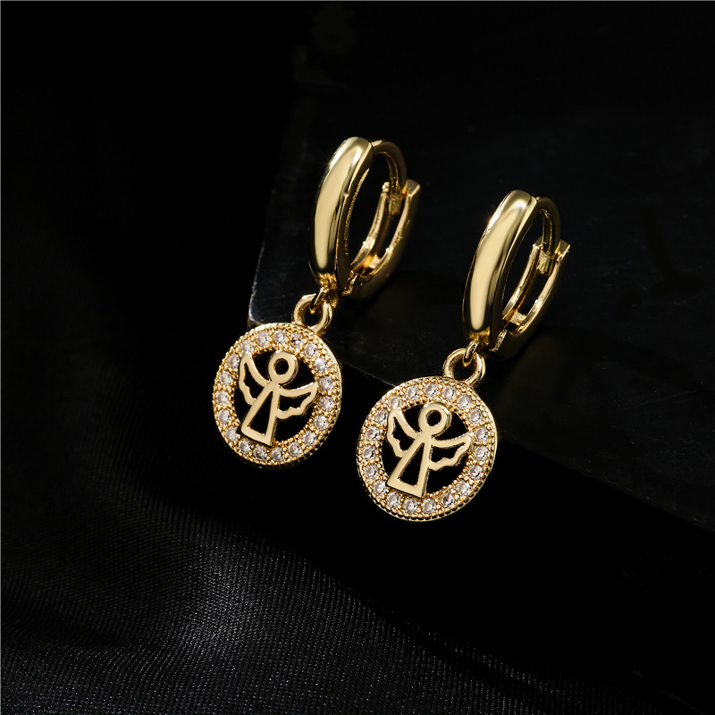 Fashion Angel Copper Micro Inlaid Earrings display picture 3