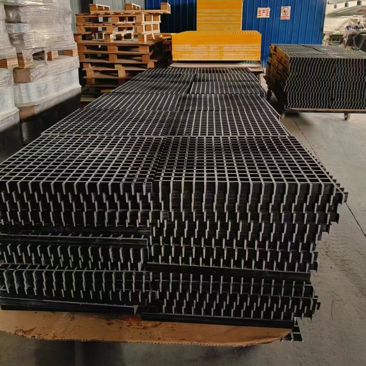 厂家生产玻璃钢格栅排水沟网格板园林树篦子防滑方格盖板齿形