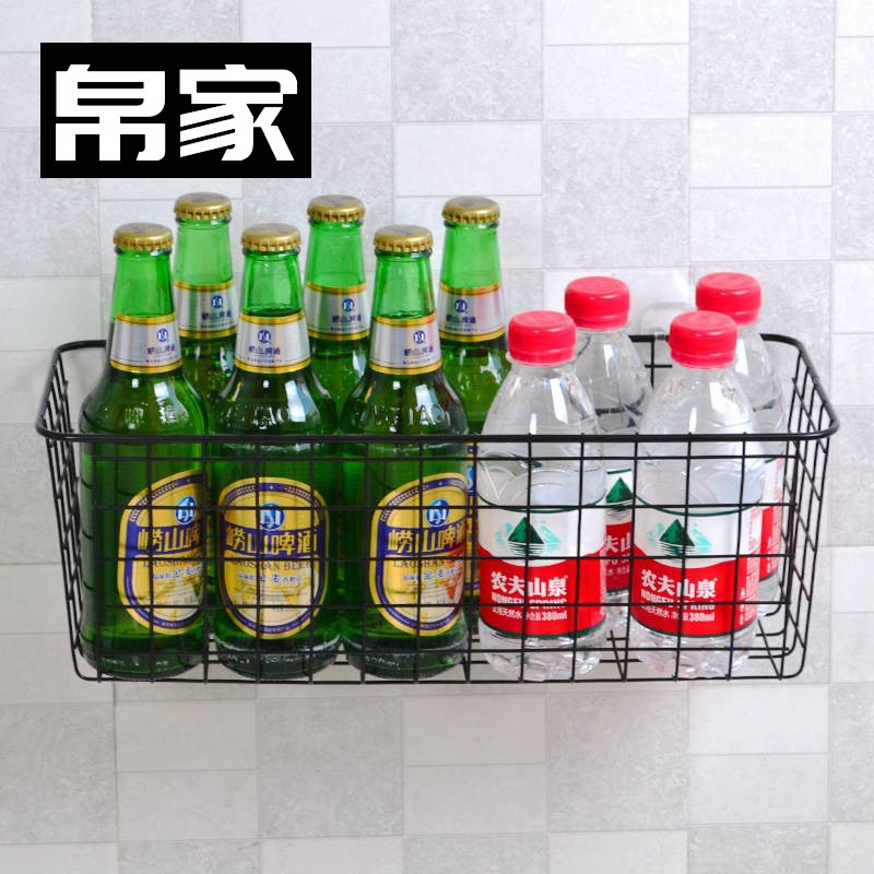 Mesa Marco de hierro cesta de hierro malla rectangular ponche libre gran cocina Marco de almacenamiento cesta colgante caja de almacenamiento