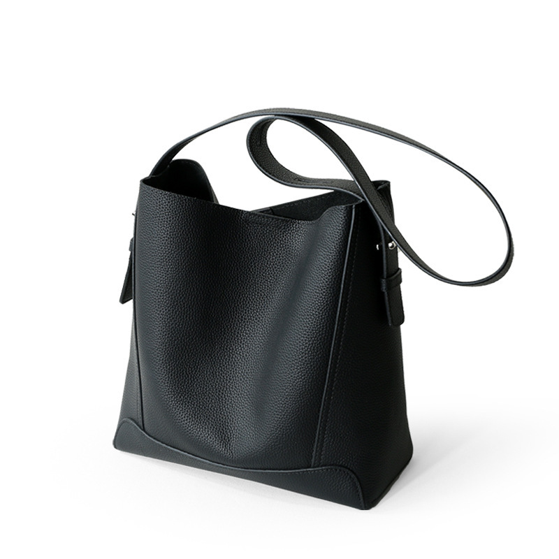 2024 New Women's Bucket Bag Luxury Niche Design Genuine Leather Large Capacity Commuter Shoulder Crossbody Bag - Thumbnail 5