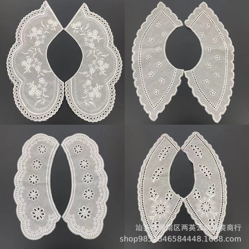 Milk Silk Cotton Cloth Embroidered Collar Collar Flower Hollow Perforated Flower Cotton Cloth Fake Collar DIY Children's Clothing Garment Accessories Milk Silk Cotton Cloth Embroidered Collar Collar Flower Hollow Perforated Flower Cotton Cloth Fake Collar DIY Children's Clothing Garment Accessories