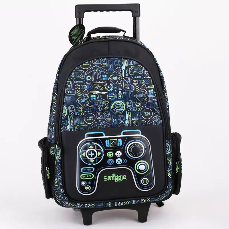 Mochila escolar con trolley Smiggle – modelo australiano, gran capacidad, incluye lonchera y estuche, ideal para primaria y secundaria