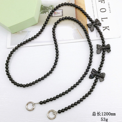 Yi Lian's new variety of mobile phone cases, diagonal chain, beaded acrylic shoulder chain, mobile phone lanyard, pearl pendant for women