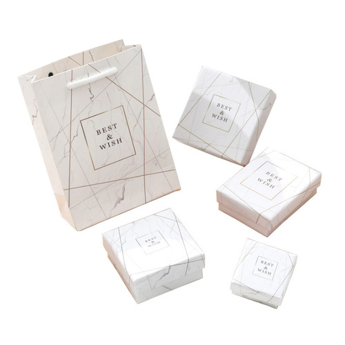 [Single shot, no delivery] Jewelry box, marble series paper gift box, handbag, dropshipping