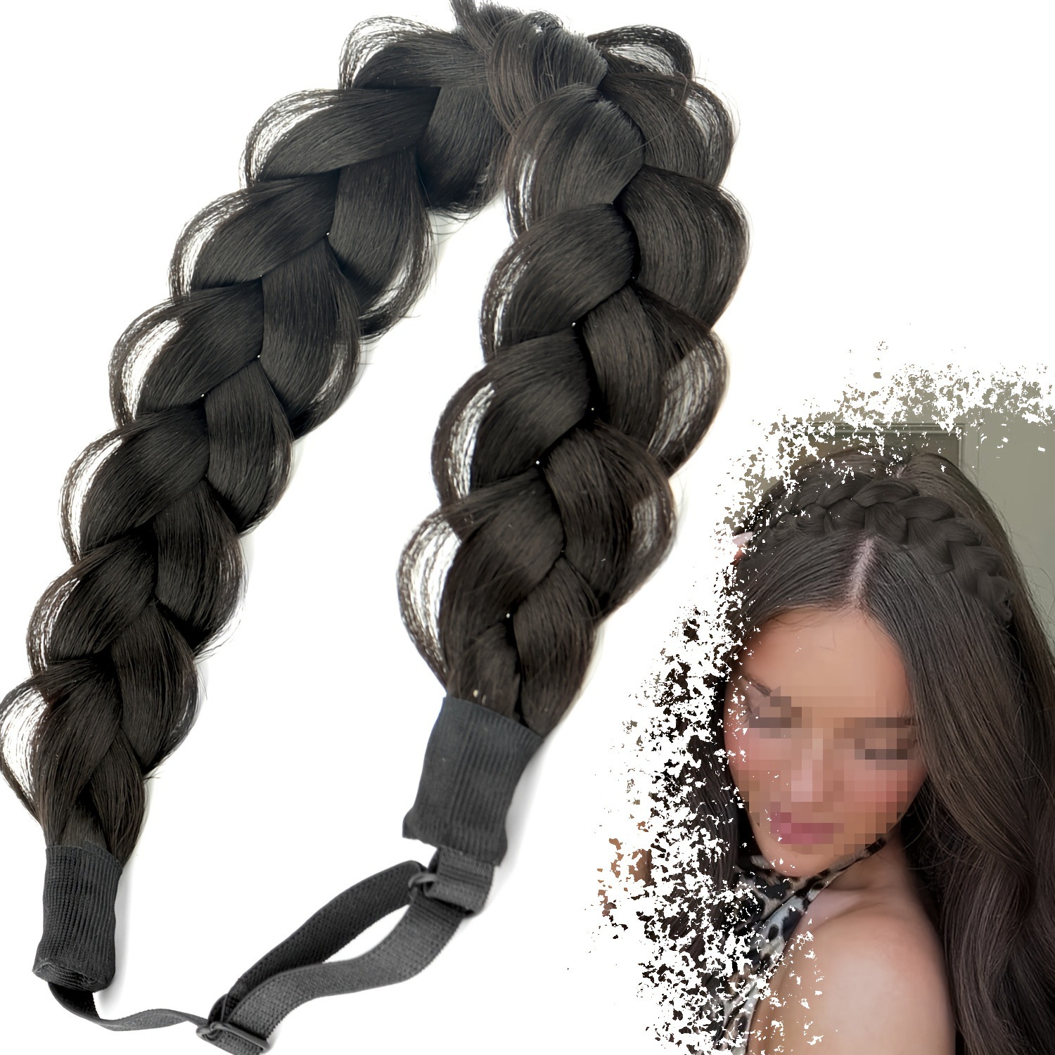 Trenza de hueso de pescado ajustable elástica europea y americana de alta temperatura transfronteriza cabeza de tejido manual