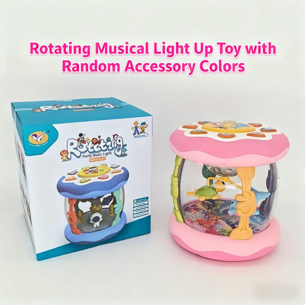 Amazon exportación de bebés bater bater baterías de mano baterías de luces transfronterizas música juguetes para bebés mar giratorio baterías de baterías de tambores