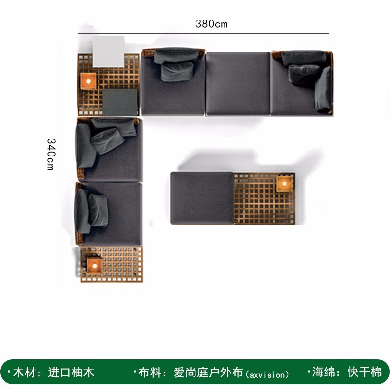 Combinación de sofá al aire libre Villa patio jardín ocio Silla de ratán diseñador modelo habitación al aire libre balcón muebles de ratán