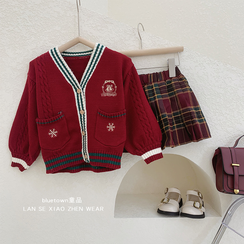 아동복 소녀 봄 스웨터 재킷 2021 새로운 어린이 인터넷 연예인 니트 가디건 유행 작은 코트