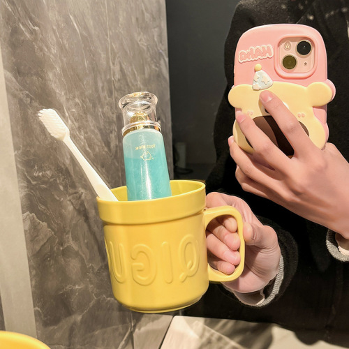 High-Endurance Toothbrush Cup Home Toothbrush Cup Bathroom Cup Couple's Toothbrush Cup Creative Oral Care Set Student Dormitory