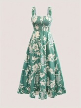 T 10848 Women's Print Midi Dress �ȼ�ӡ������ȹ �羳ŷ��