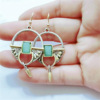 Bullet, stone inlay, retro earrings, wish, new collection, European style