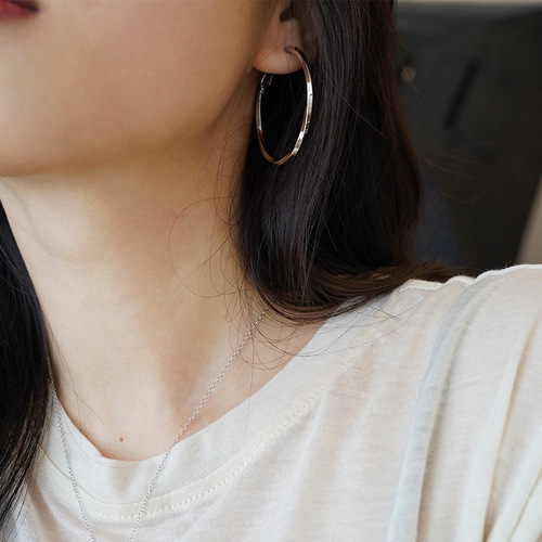 Silver Hoop Earrings with Large Ears, Personality-Designed, Grand, Exaggerated, Elegant, Earring Rings, New Trend in 