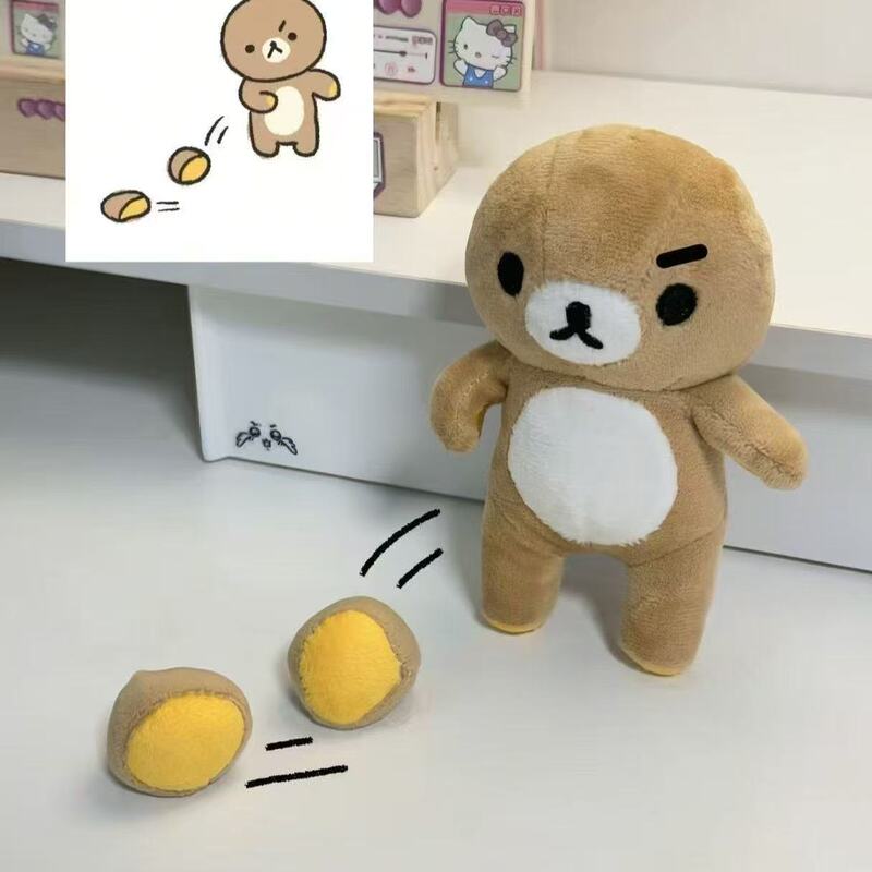 Rilakkuma Bear Plush Toy with Missing Ears, a Cute Japanese-Style Doll, a Birthday Gift for Girls and Best Friends Rilakkuma Bear Plush Toy with Missing Ears, a Cute Japanese-Style Doll, a Birthday Gift for Girls and Best Friends
