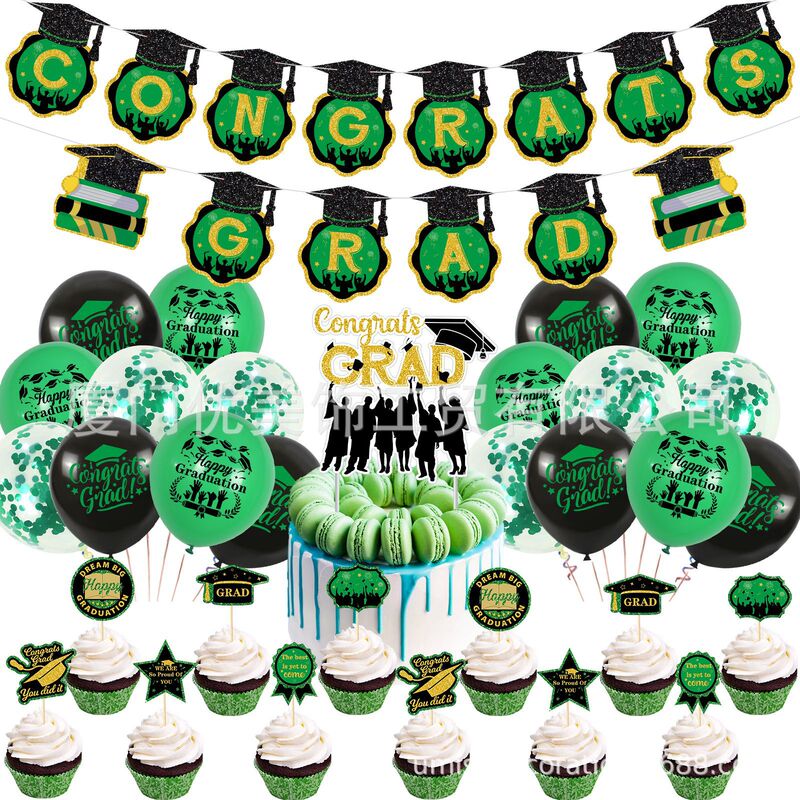 Graduation season theme holiday party background decoration supplies suit flag-pulling candy box flag-inserting card-inserting photo props