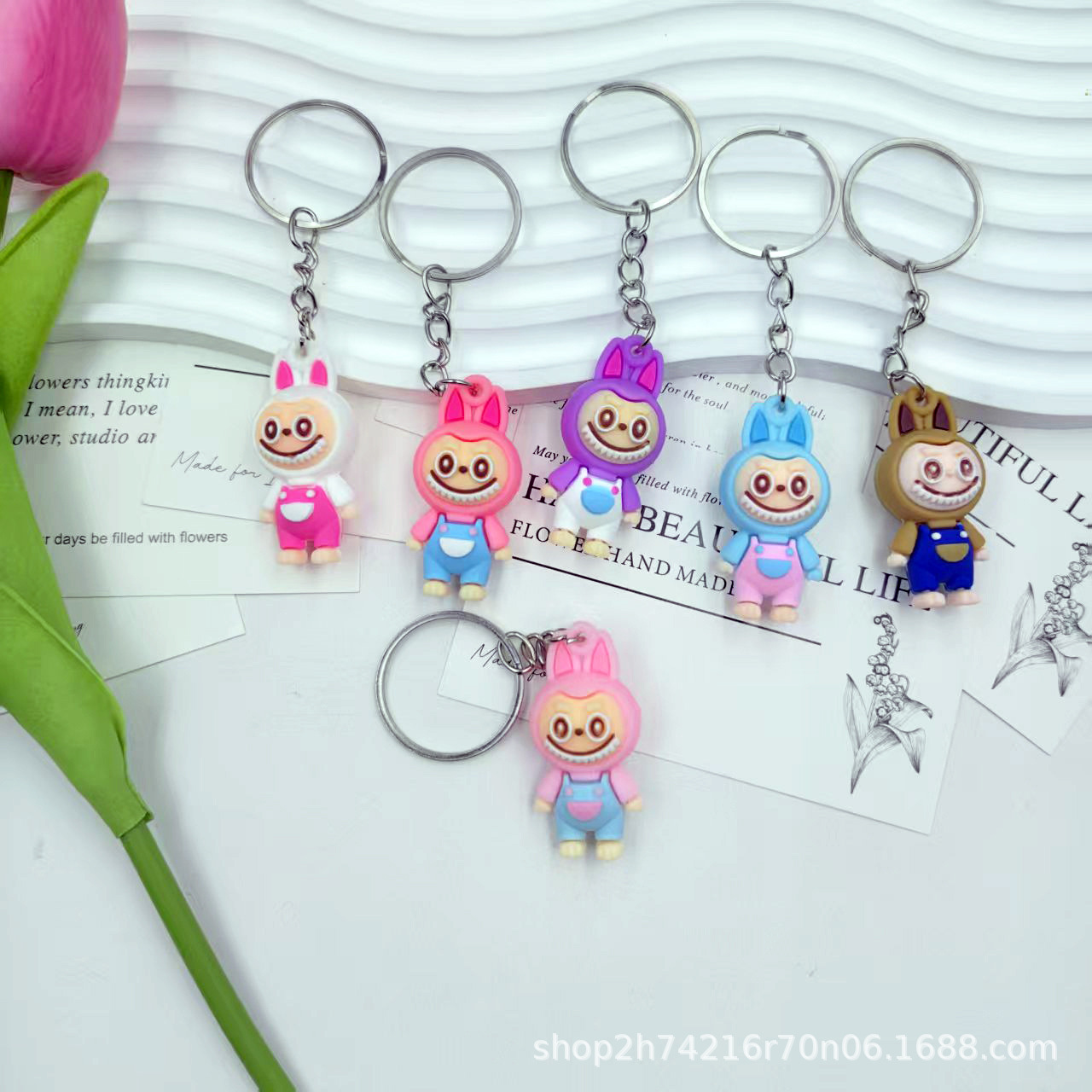 潮玩拉布布钥匙扣盲盒公仔labubu书包挂件小饰品汽车钥匙链小玩偶