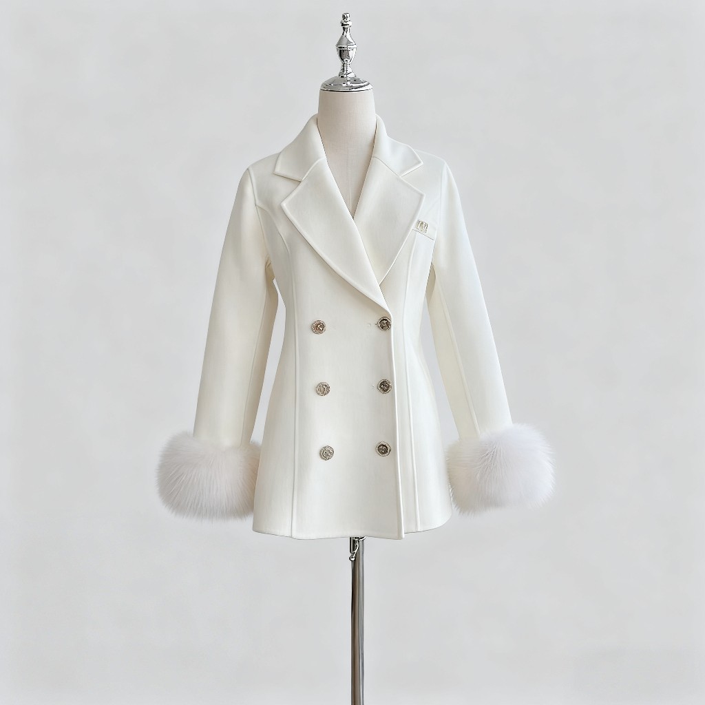 Three-Dimensional Tailoring Women's Style Small Fragrant Woolen Suit Jacket Women's Winter Waist Slimming Double-Sided Wool Jacket