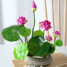 仿真荷花莲蓬荷叶睡莲花佛堂假花水池装饰造景拍摄道具批发