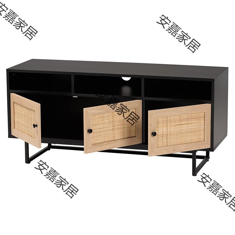 电视柜客厅地储电商收纳黑色物客厅家具轻跨境家具工厂中式