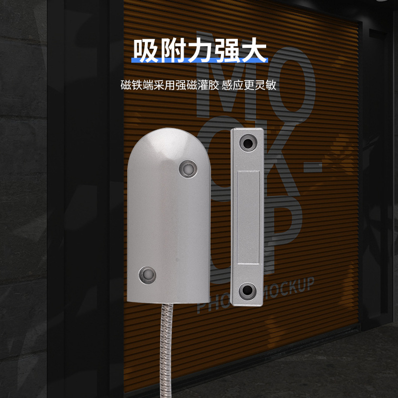 Rolling door magnetic alarm sensor home switch cross-border wired anti-theft zinc alloy high-decibel window alarm