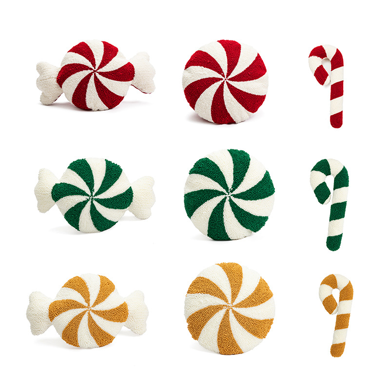 Christmas ins style pillow living room home sofa cushion loop velvet embroidered candy pillowcase_voghion.com