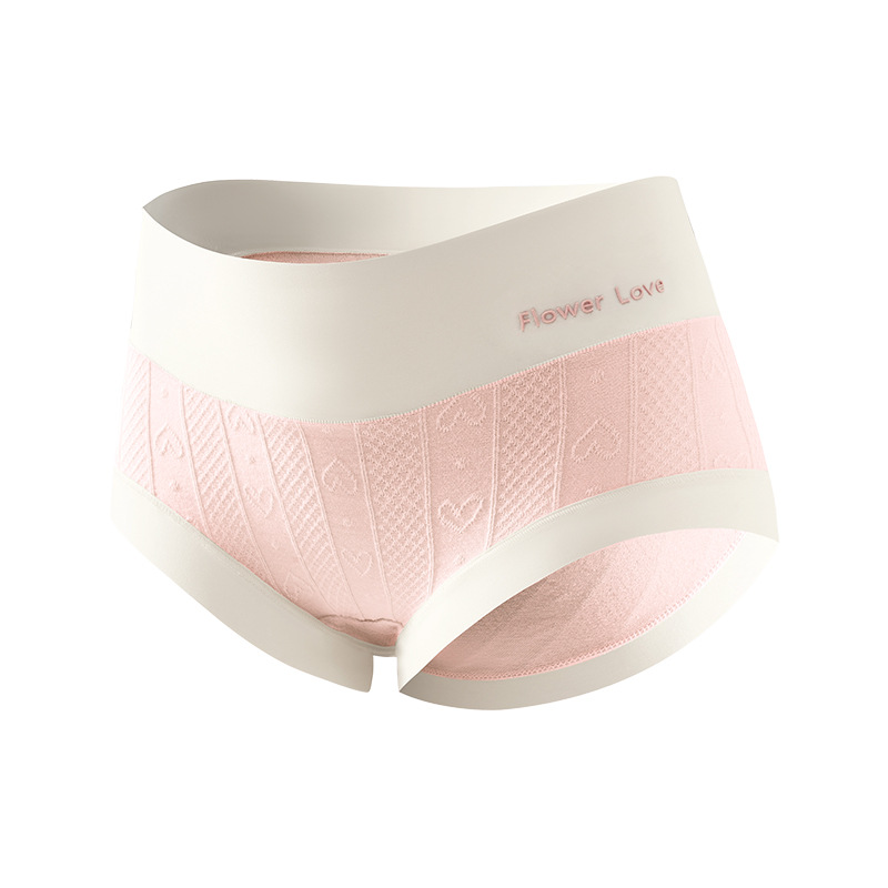 Ropa interior jacquard de cintura alta para mujer 2024 nuevo estilo sin costuras, agradable para la piel, ropa interior de entrepierna antibacteriana de algodón 7A
