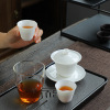 Dehua White Porcelain Sancai Bowl Cup Single Thin Tire Battle Jade Ceramic Home Don’t Spread Tea House